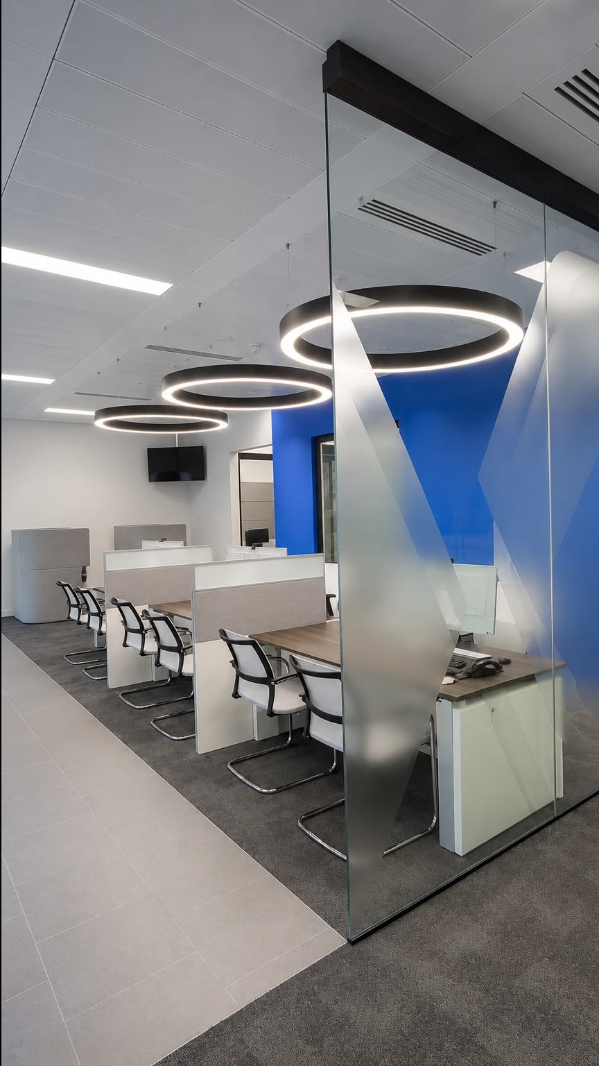 Corporate Office Workstation and Glass Partition Design