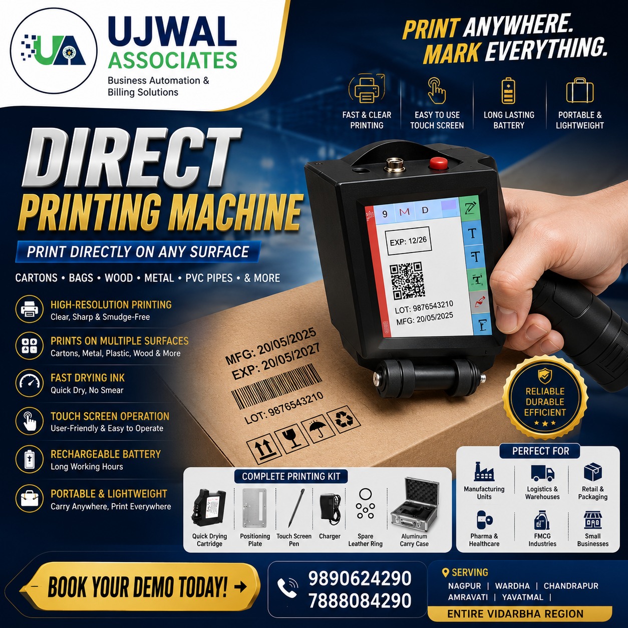 TIJ Direct Printing Machine Supplier in Nagpur – Ujwal Associates