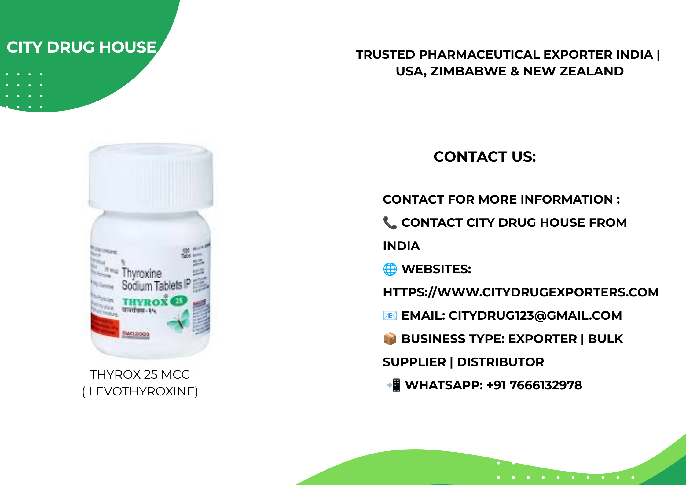 Thyrox 25 mcg ( levothyroxine) | Global Sofosbuvir Supplier | India