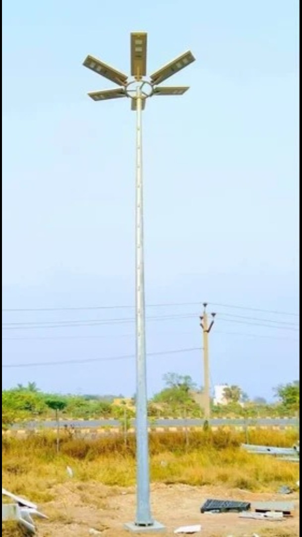 9-Meter GI Octagonal Pole with 100W All-in-One Solar Street Light
