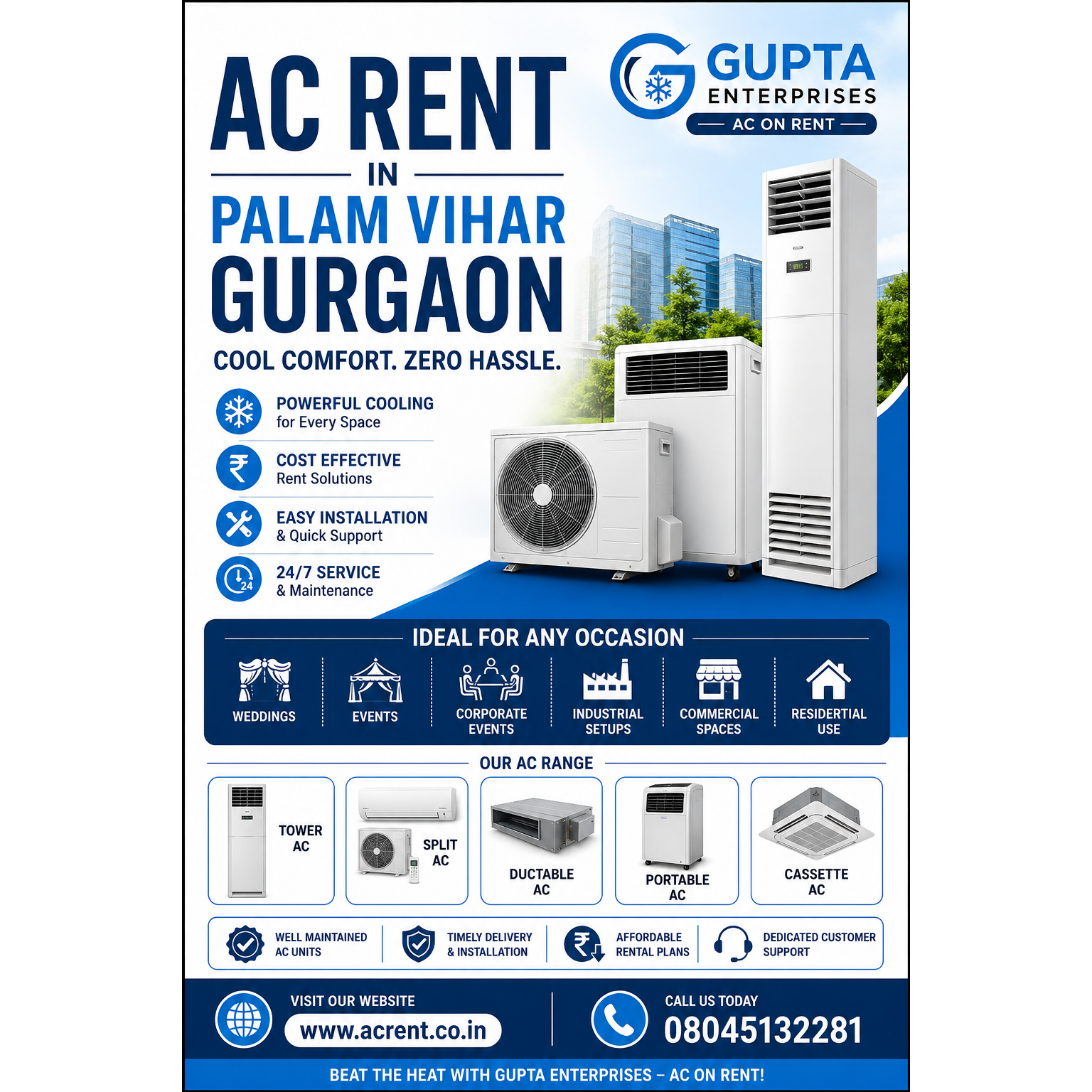 AC Rent in Palam Vihar, Gurgaon | Gupta Enterprises