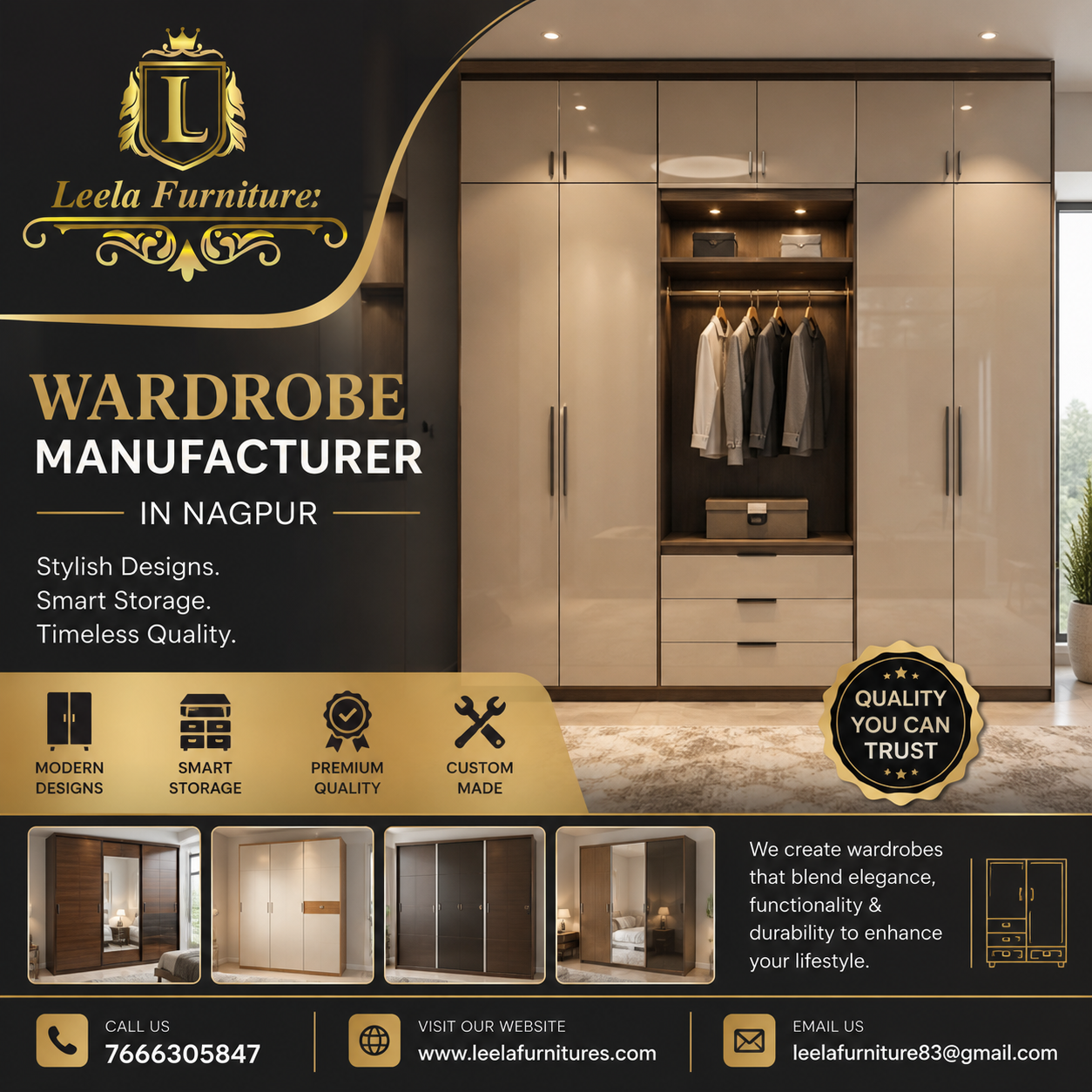 Wardrobe Manufacturer in Leela Furnitures, Nagpur