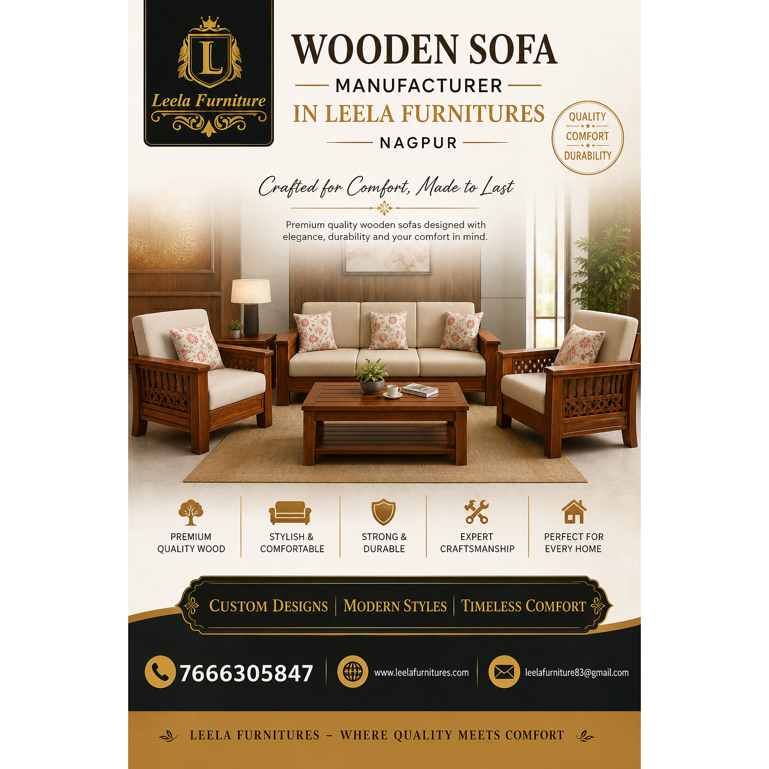 Wooden Sofa Manufacturer in Nagpur