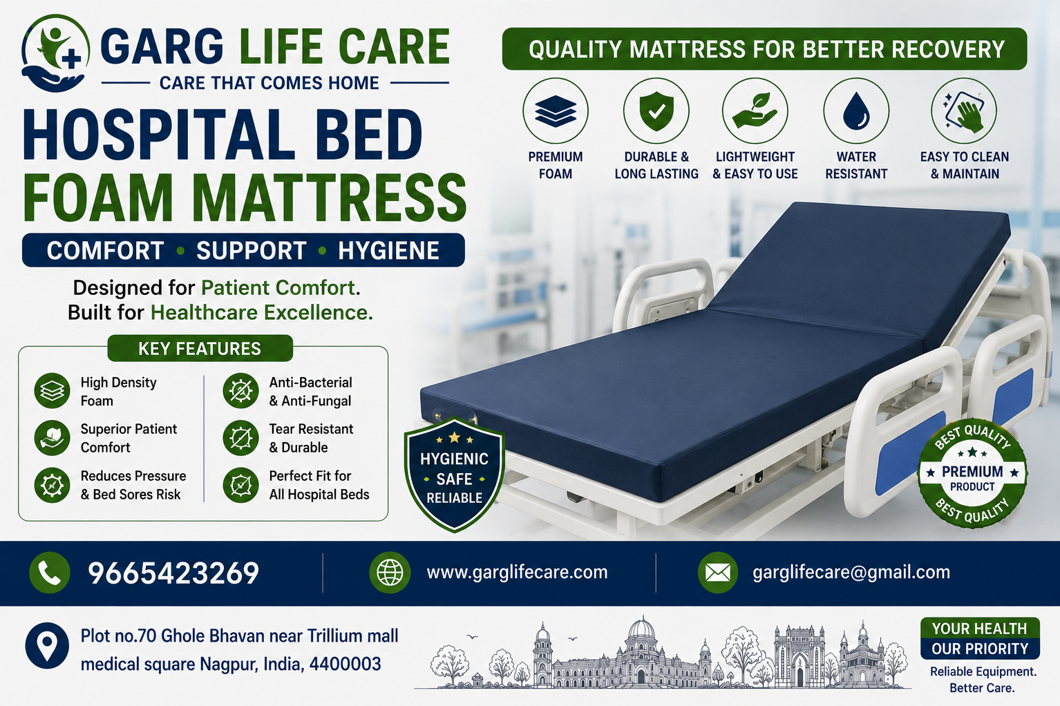 Hospital Bed Mattress – Comfortable & Supportive Patient Care