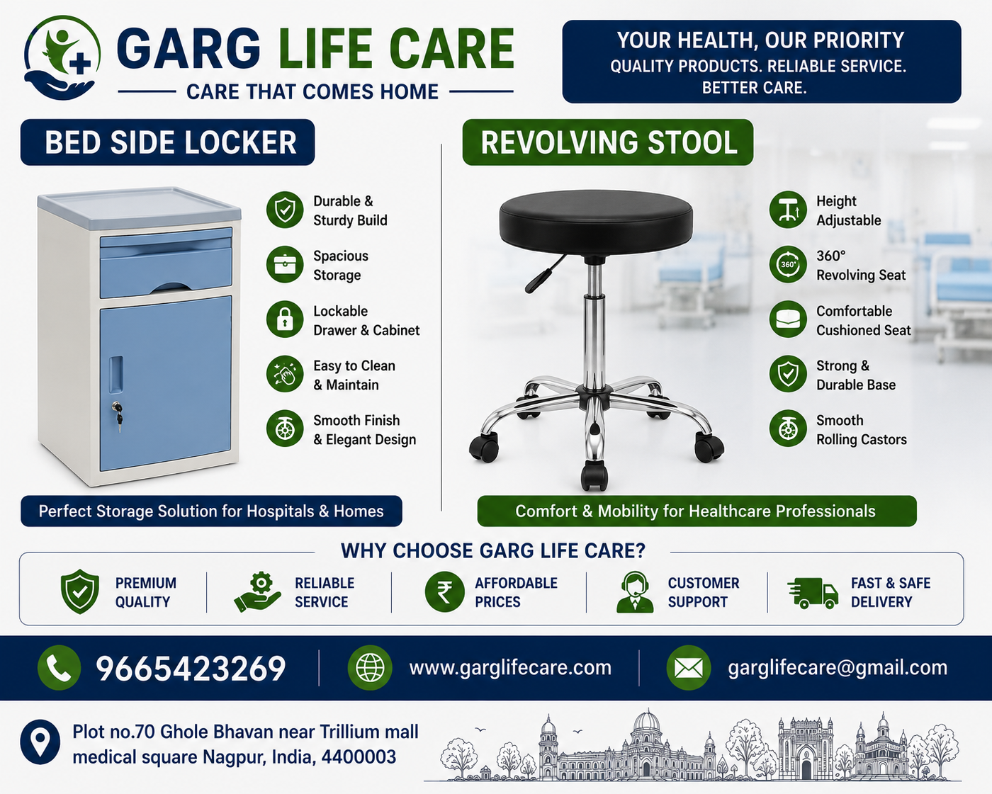 Revolving Stool – Hospital & Medical Use