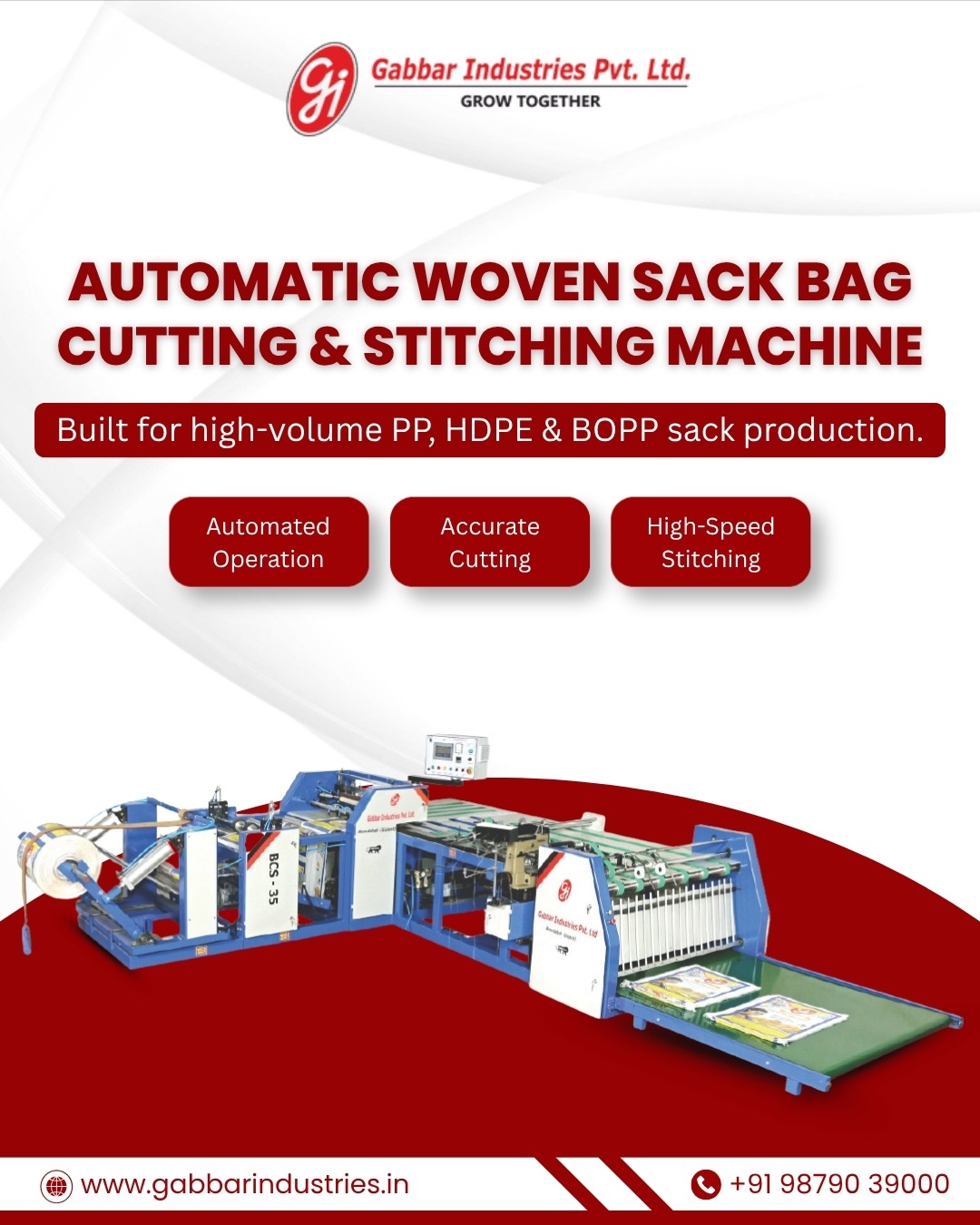 Automatic Woven Sack Bag Cutting & Stitching Machine Manufacturer