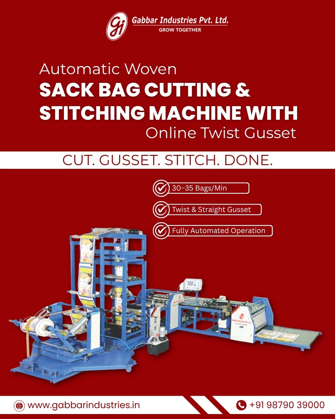 Automatic Woven Sack Bag Cutting & Stitching Machine in Ahmedabad