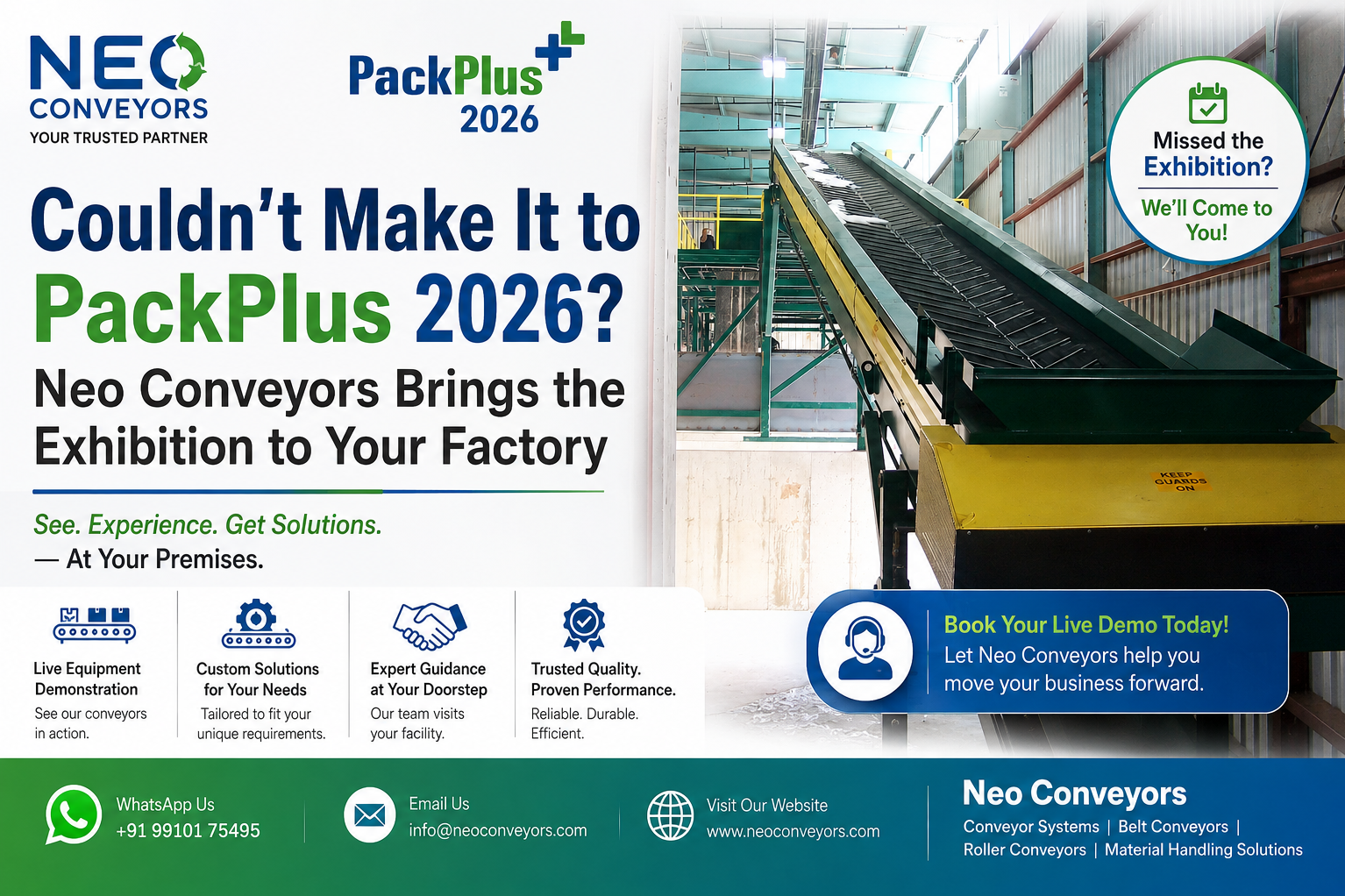 Couldn't Make It to PackPlus 2026? Neo Conveyors Brings the Exhibition to Your Factory