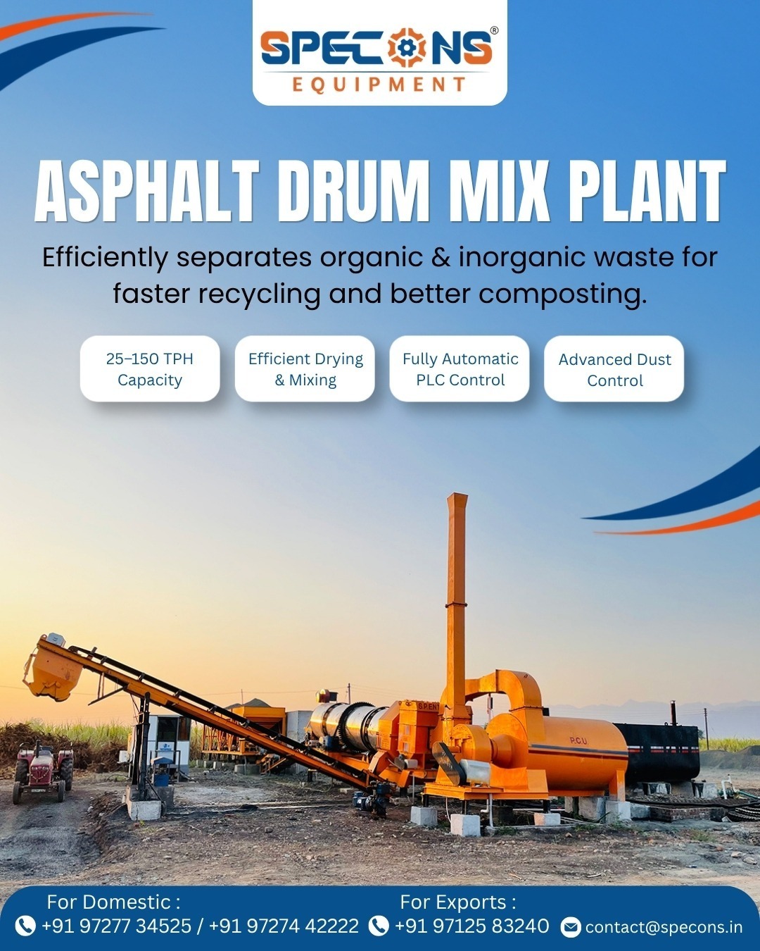 Asphalt Drum Mix Plant Manufacturer in Ahmedabad