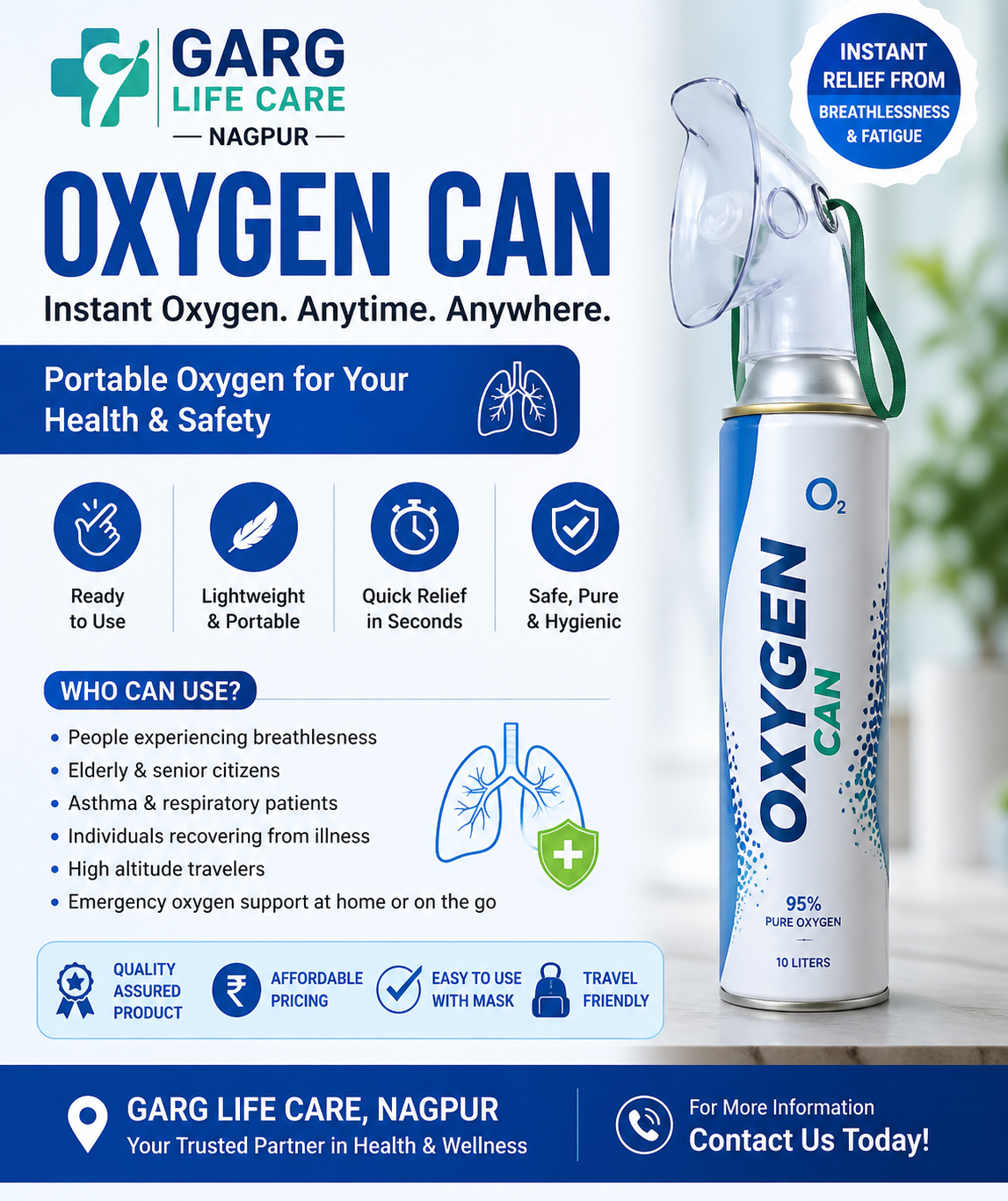 # Oxygen Disposable Can – Product Content **Oxygen Disposable Can** is a convenient solution for th