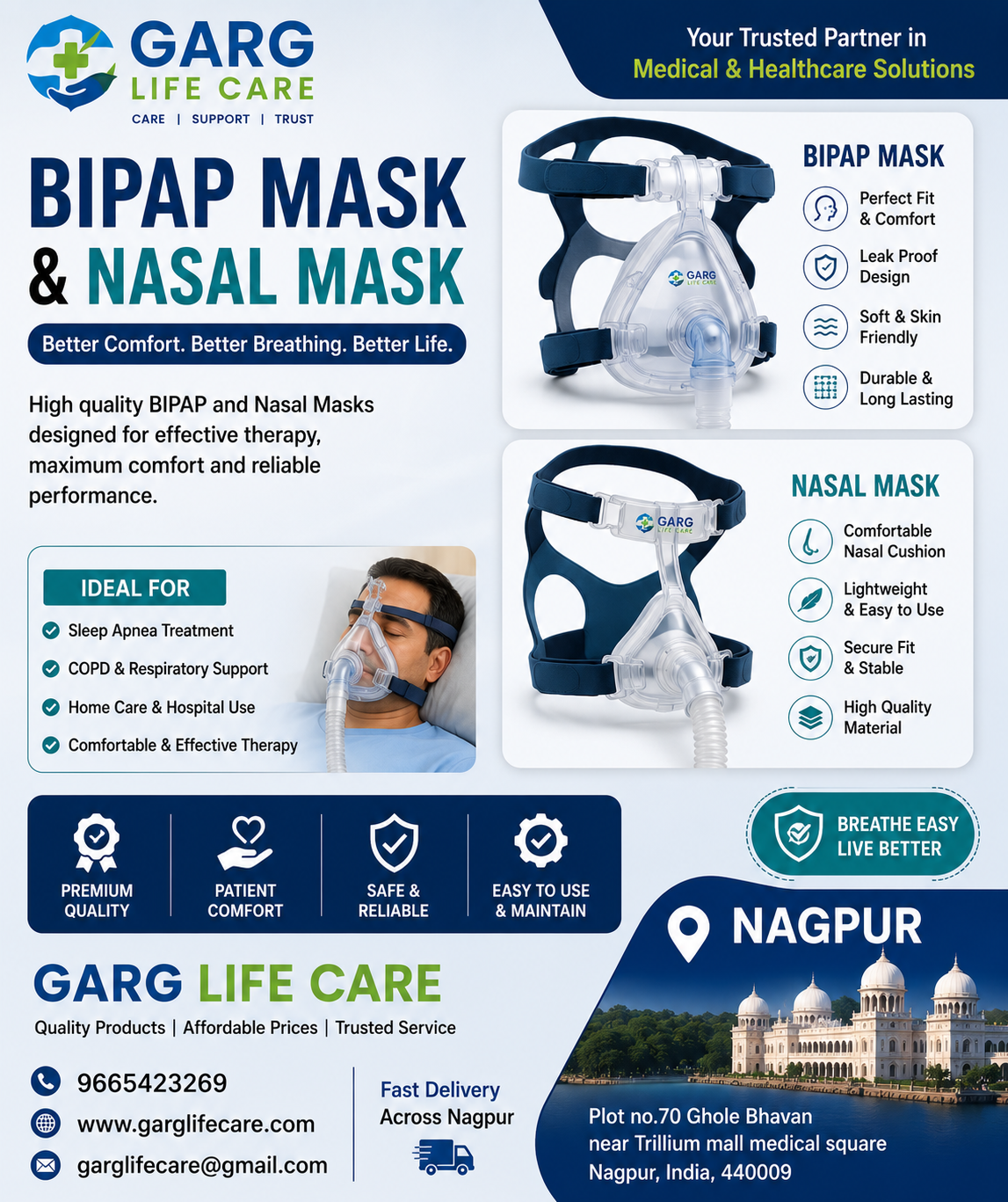 BiPAP Mask & Nasal Cannula – Comfortable Respiratory Support**