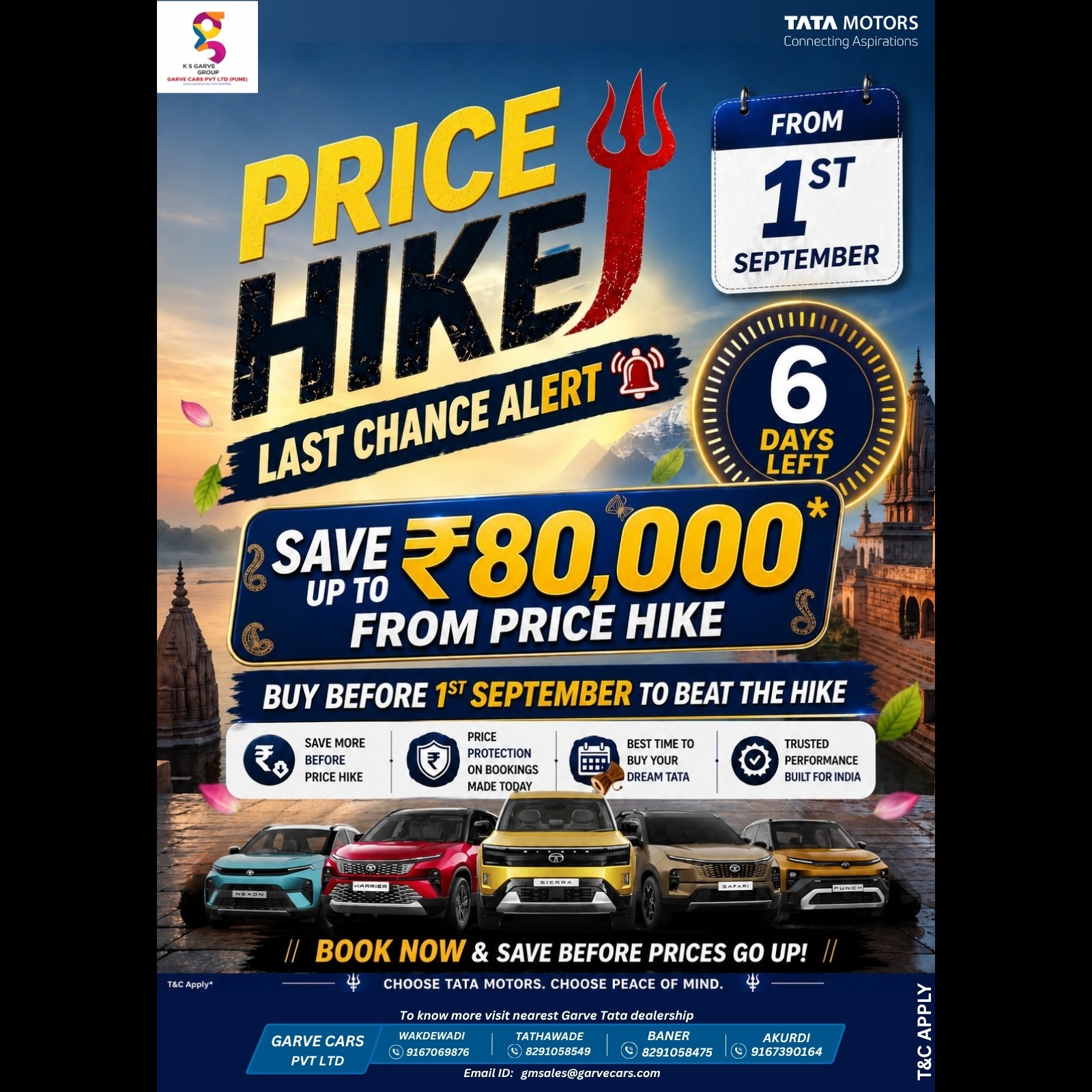 π¨ PRICE HIKE ALERT! LAST 6 DAYS LEFT! π¨
Don't wait until prices go up! Buy your dream Tata car be...