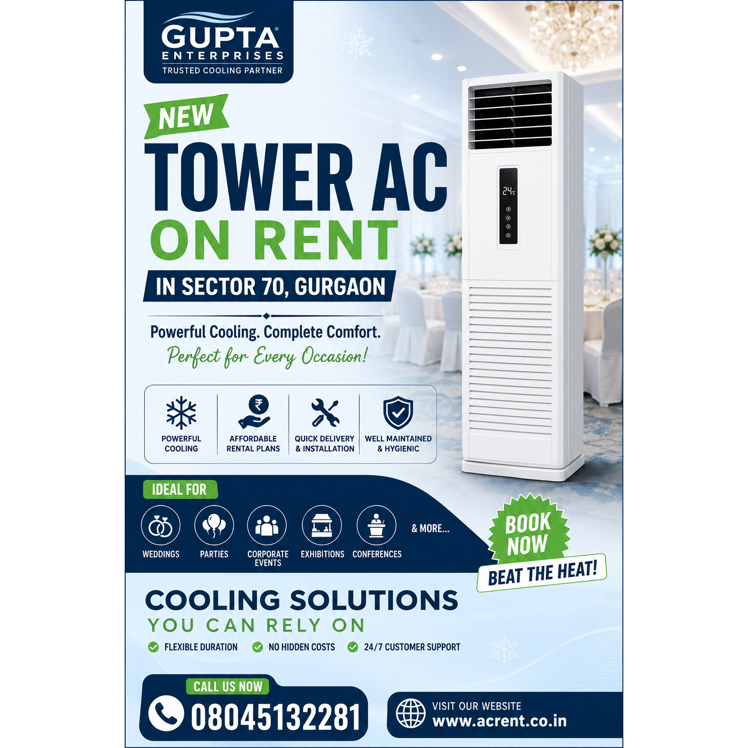 New Tower AC on Rent in Sector 70 Gurgaon | Gupta Enterprises