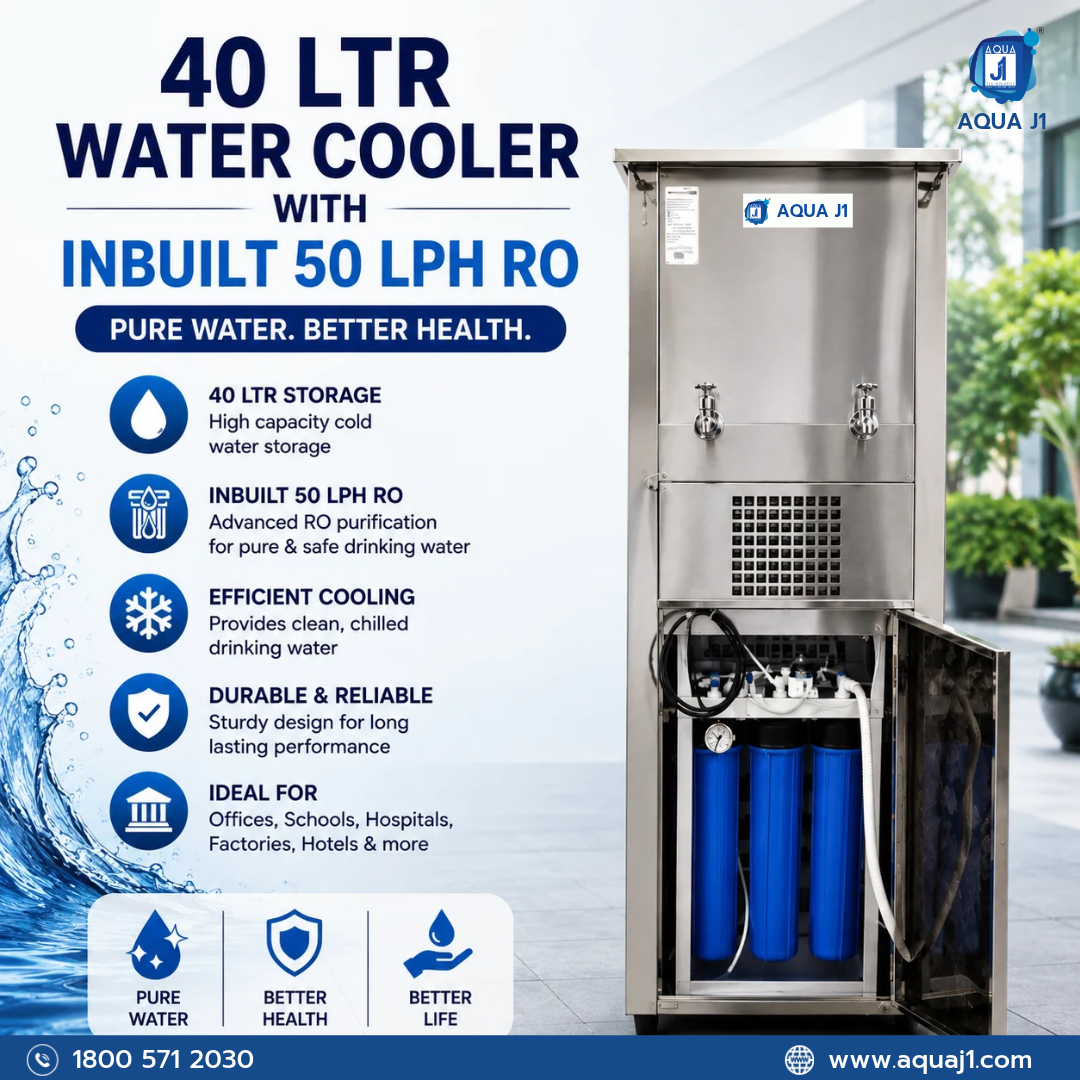 40 Ltr Water Cooler with Inbuilt 50 LPH RO | Aqua J1 Technologies