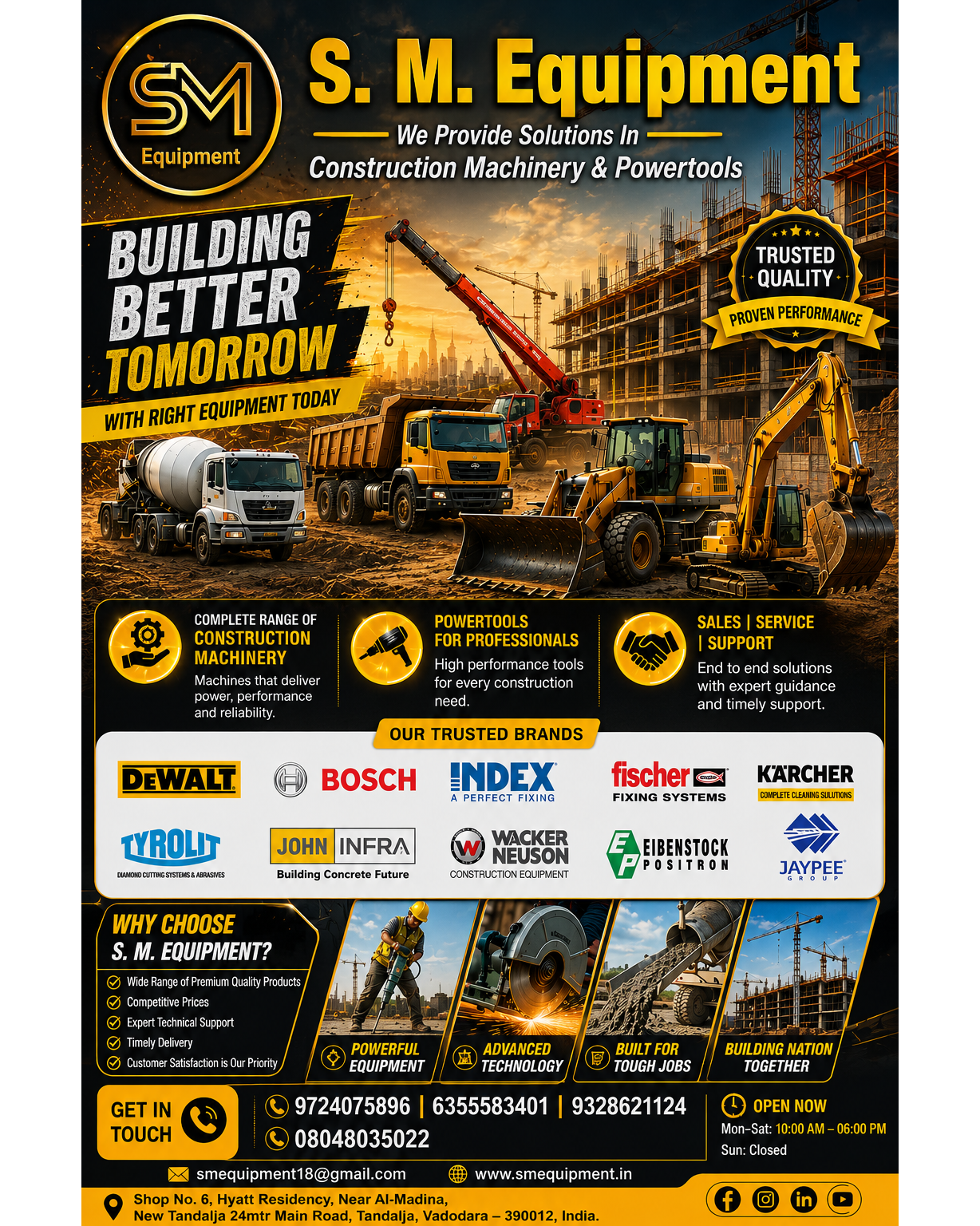 S. M. Equipment | Construction Machinery & Power Tools Supplier in India