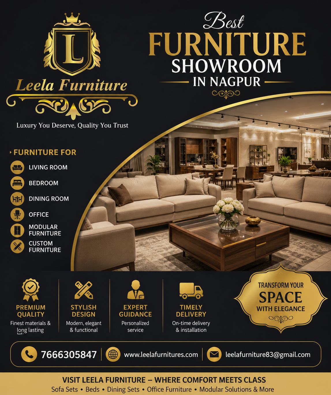Best Furniture Showroom in Nagpur – Leela Furniture