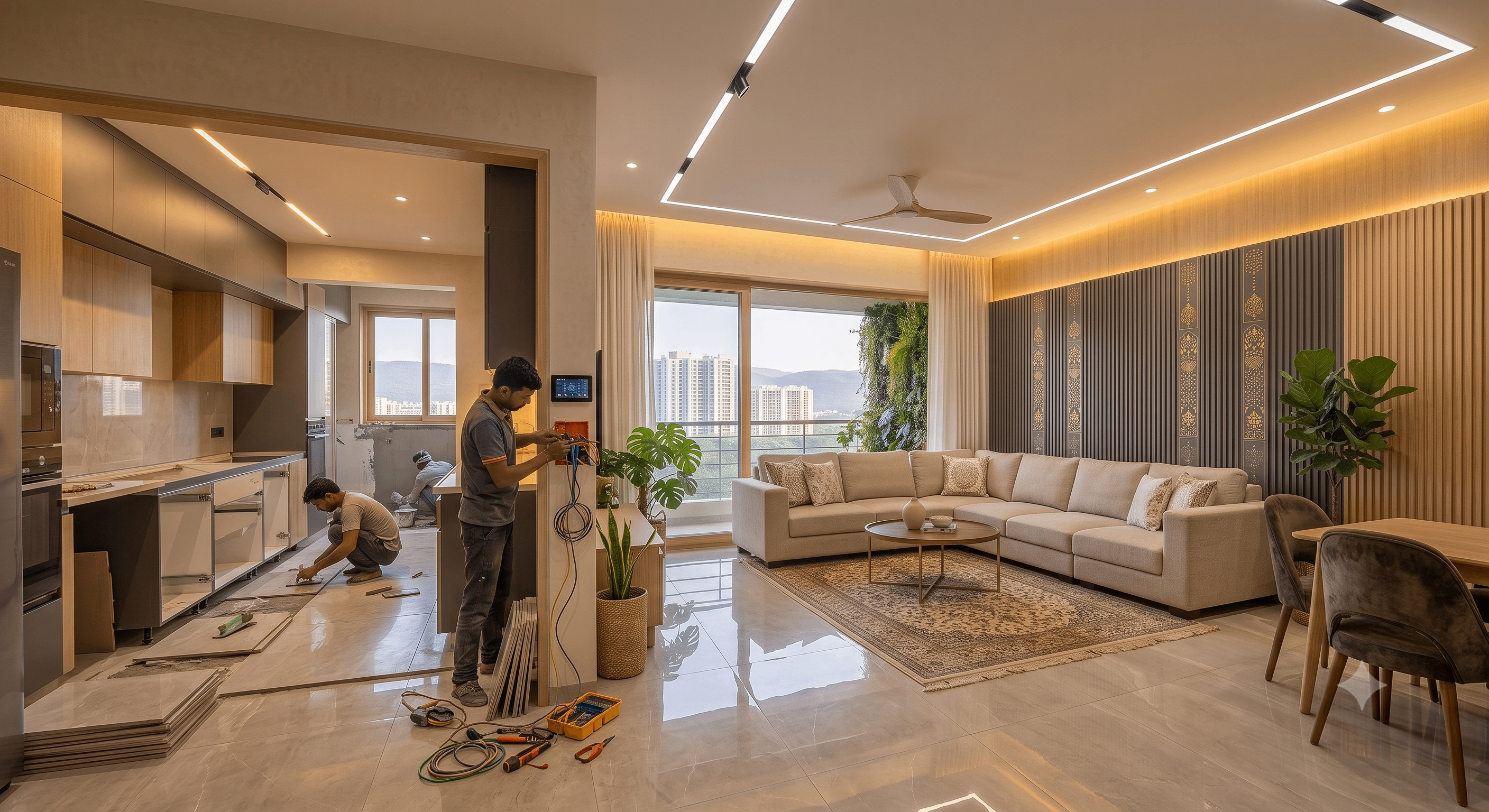 Civil-Heavy Home Renovation in Kothrud: Converting Closed Layouts into Open Spaces