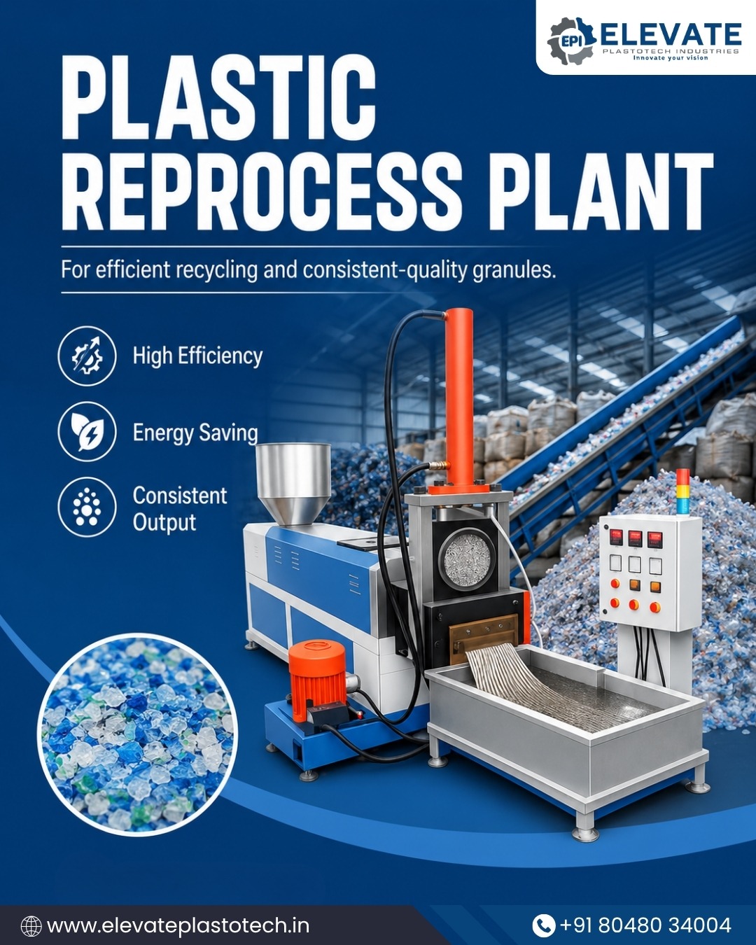 Plastic Reprocess Plant for Efficient Plastic Recycling