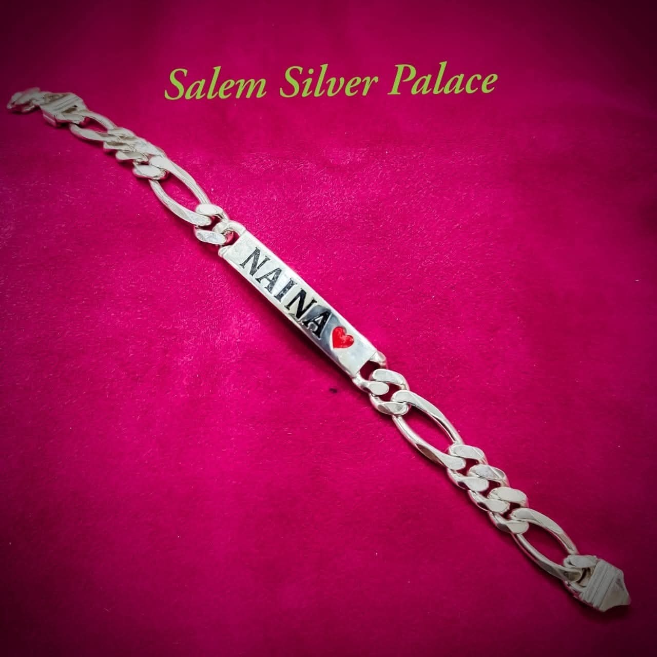 Silver Bracelets
Customised Silver Bracelets with names done through laser Impressions
Hand crafte...