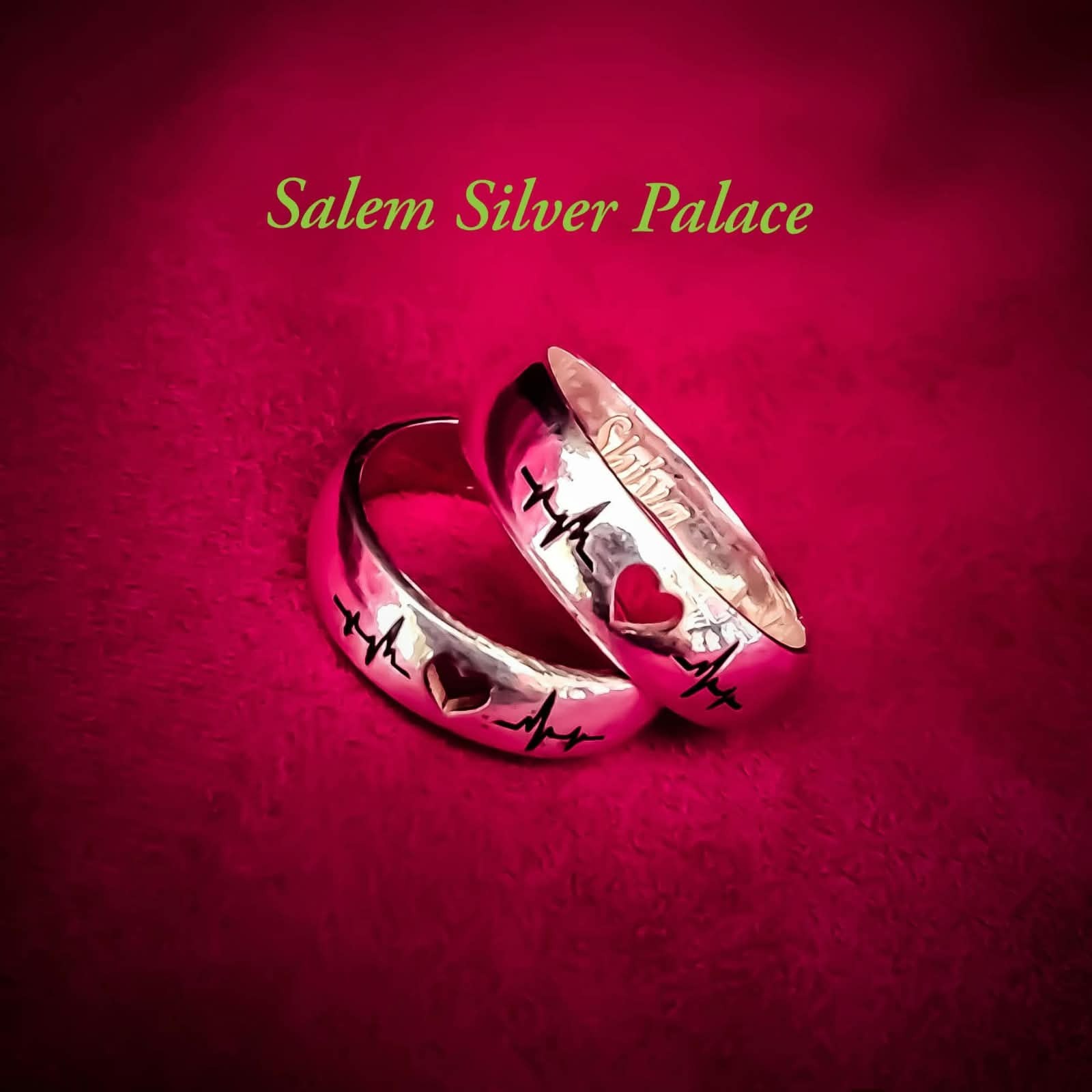 Silver Couple Rings
Silver Name Rings
Special Customised Order
Salem Silver Palace is the best tr...