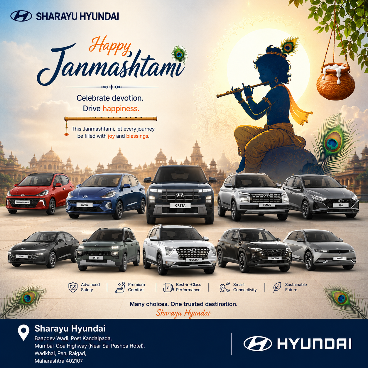 Happy Janmashtami | Explore Hyundai Cars & SUVs, Festive Offers, Prices & Test Drive in Pen, Raigad