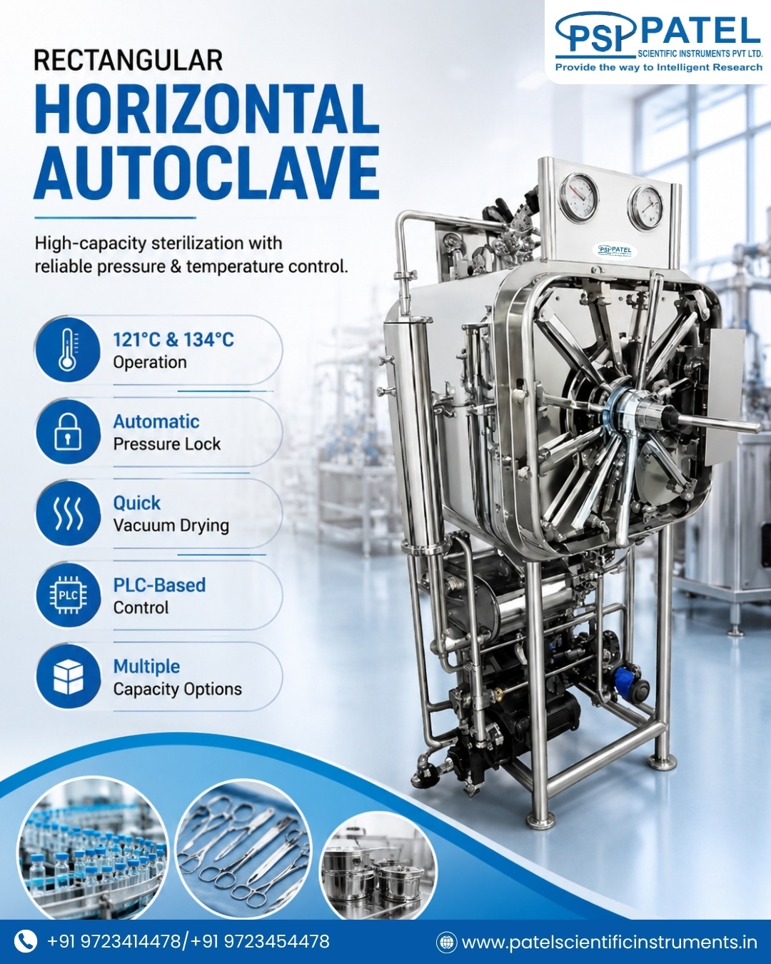 Rectangular Horizontal Autoclave for Reliable Sterilization
