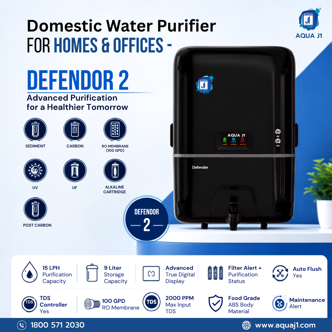 Water Purifiers for Home and Offices – Defendor 2 | Aqua J1 Technologies