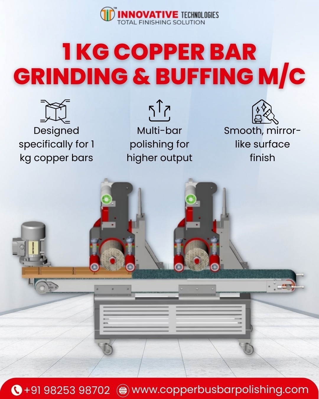 1 Kg Copper Bar Grinding & Buffing M/C Manufacturer in India