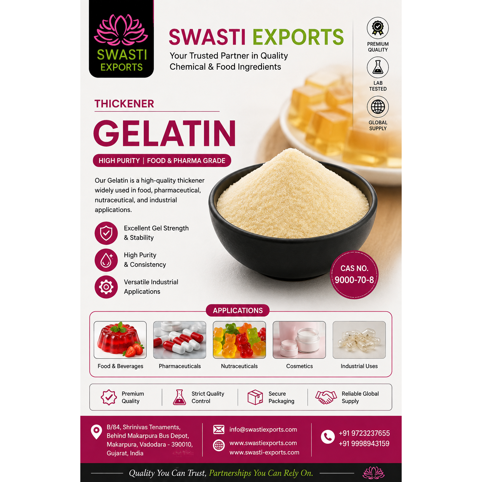 Gelatin Supplier Importer & Exporter