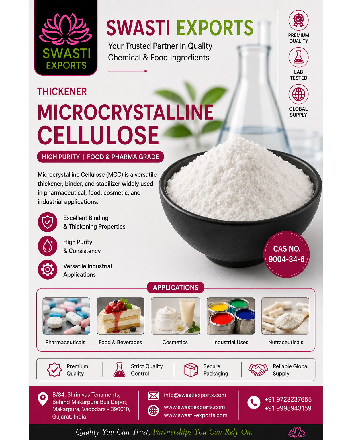 Microcrystalline Cellulose Supplier Exporter & Importer