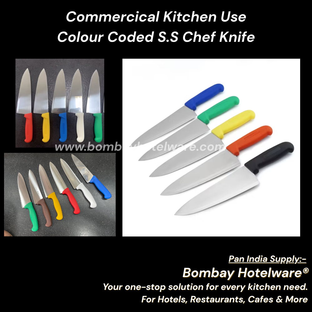 Colour Coded S.S. Chef Knives for Hotels, Cafes & Restaurants | Hotel use food grade steel Knifes