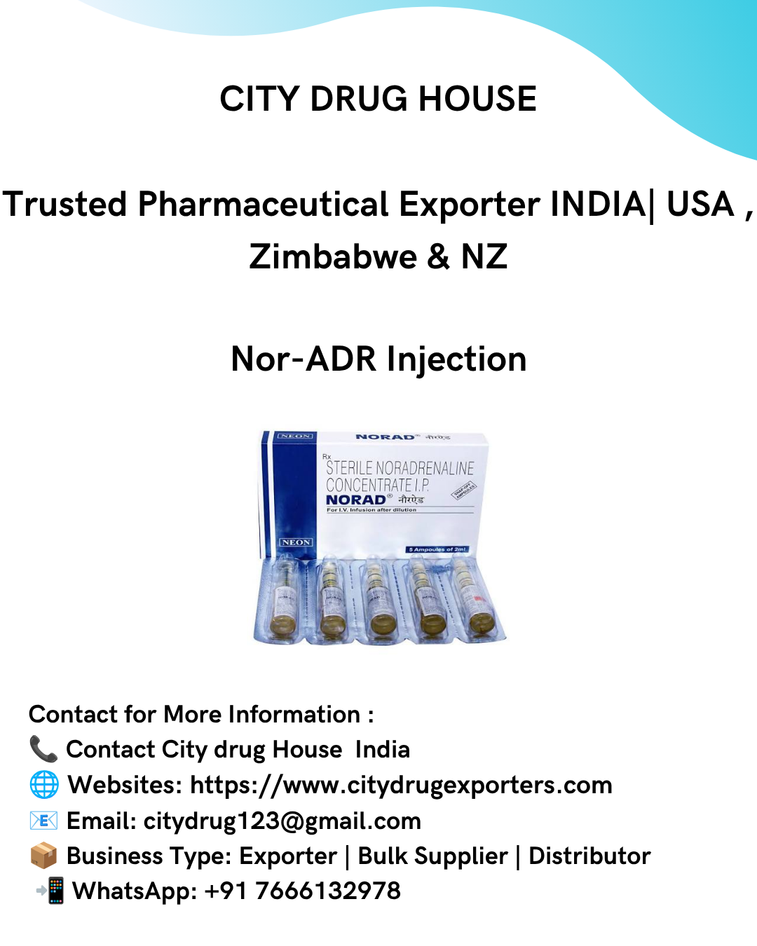Nor-ADR Injection | Buy Online from City Drug House – USA, NZ, Zimbabwe & Philippines