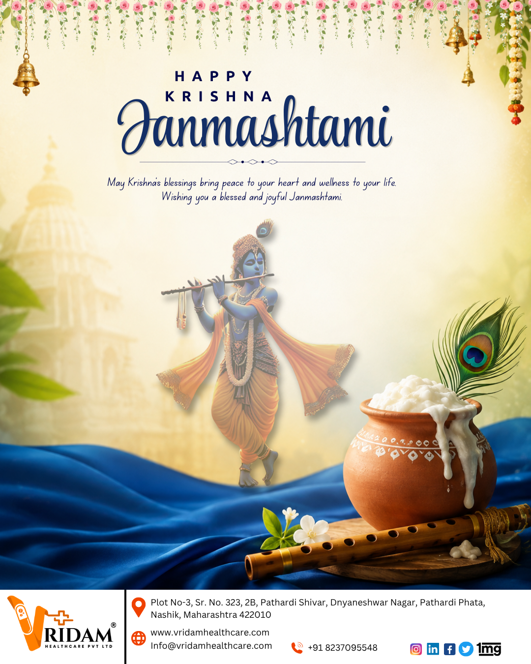 Happy Shree Krishna Janmashtami from Vridam Pharmaceuticals