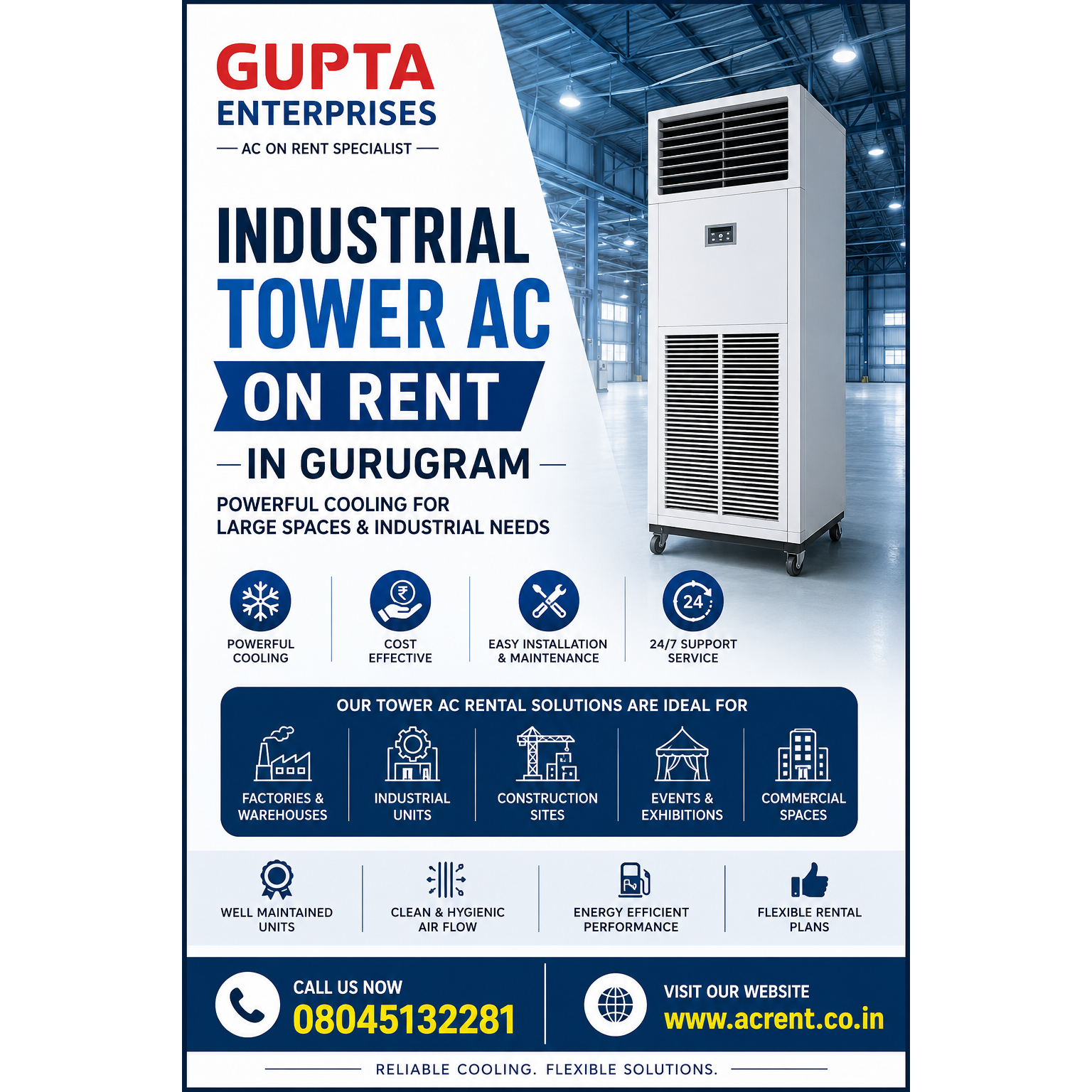 Industrial Tower AC on Rent in Gurugram | Gupta Enterprises