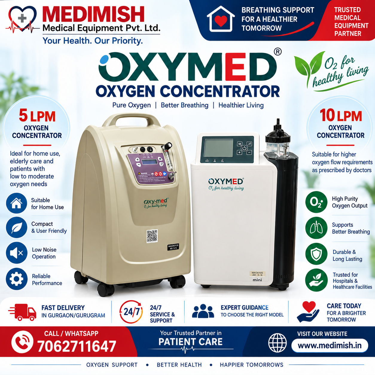 Oxymed Oxygen Concentrator 5 LPM & 10 LPM in Gurgaon
