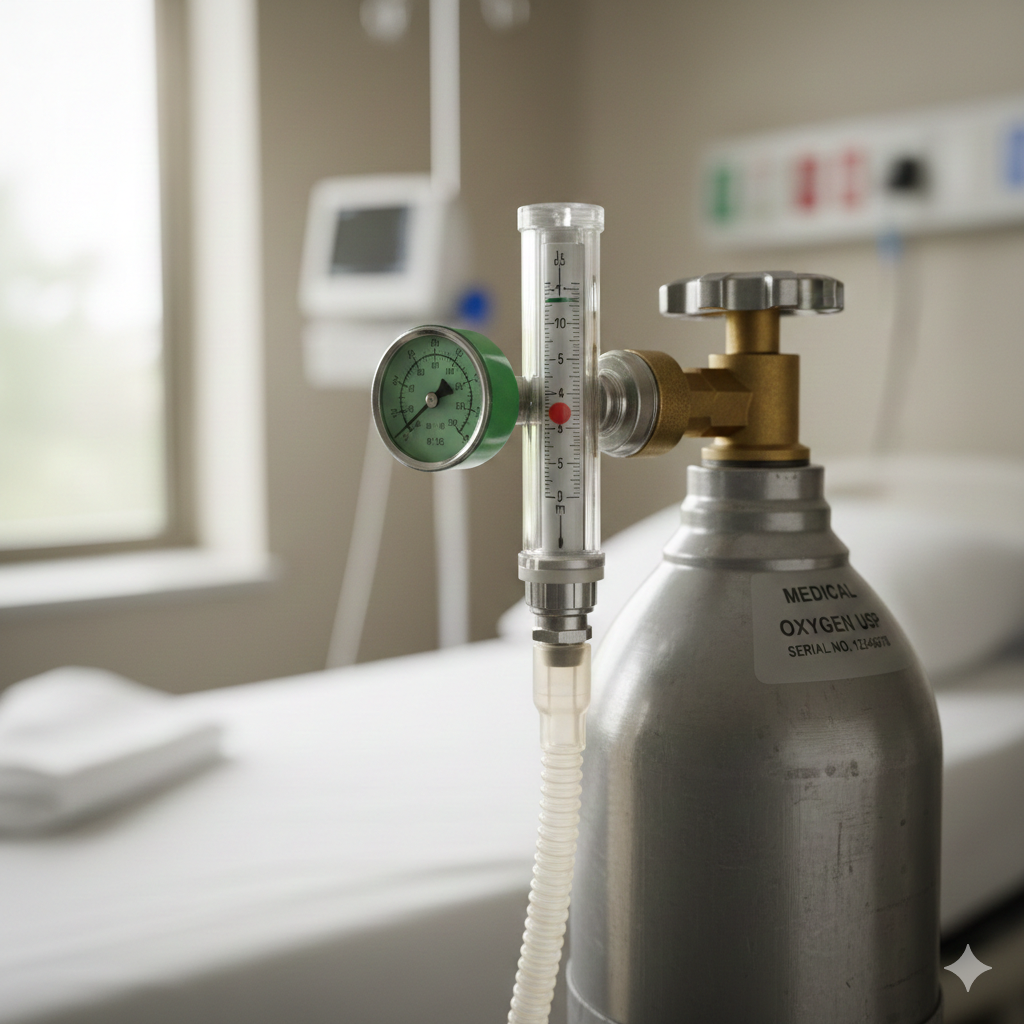 Oxygen Cylinder with Flowmeter & Spanner