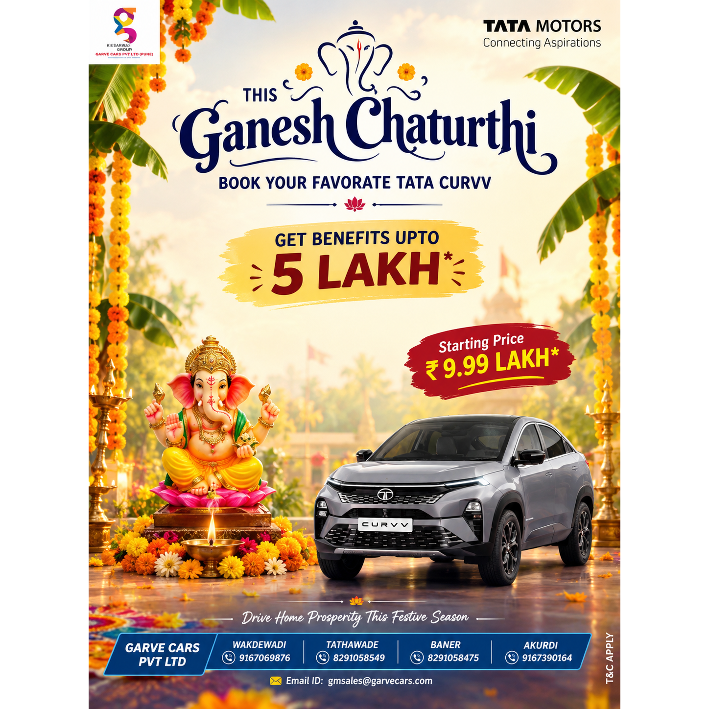 This Ganesh Chaturthi, bring home a new beginning! πβ¨
Book your favorite TATA CURVV and celebrate ...