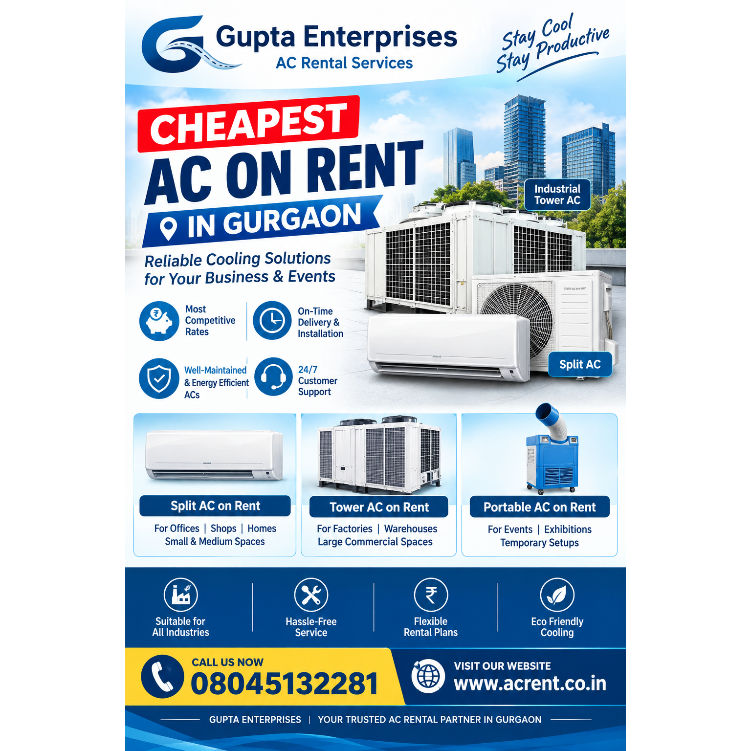 Cheapest AC on Rent in Gurgaon | Gupta Enterprises