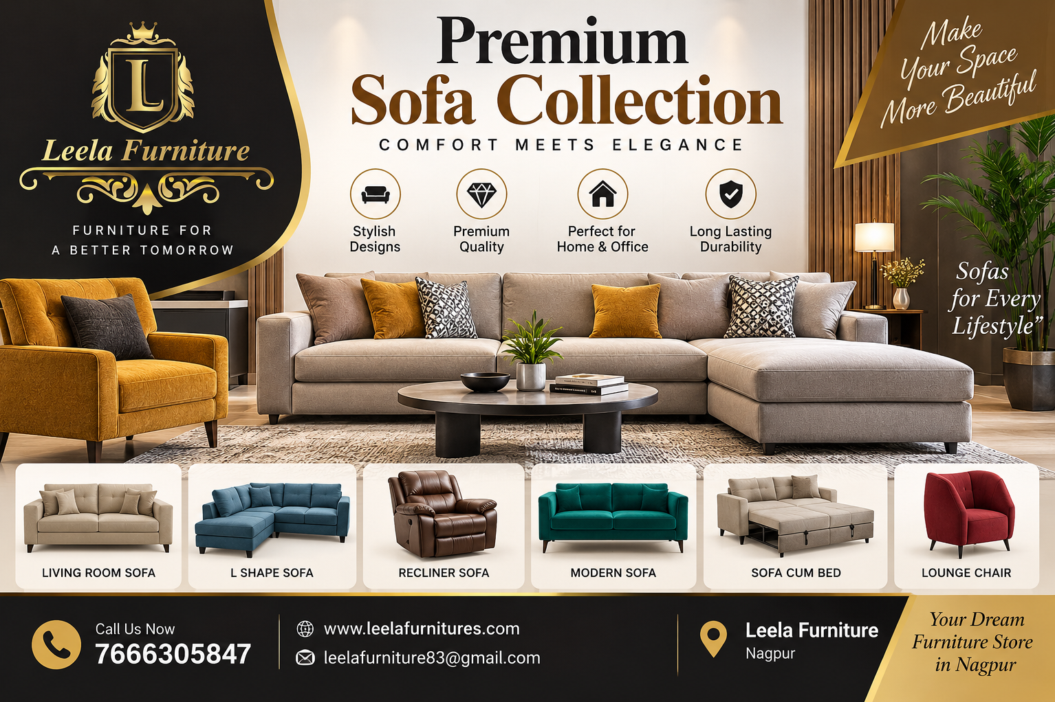 Best Sofa Shop in Nagpur – Leela Furniture