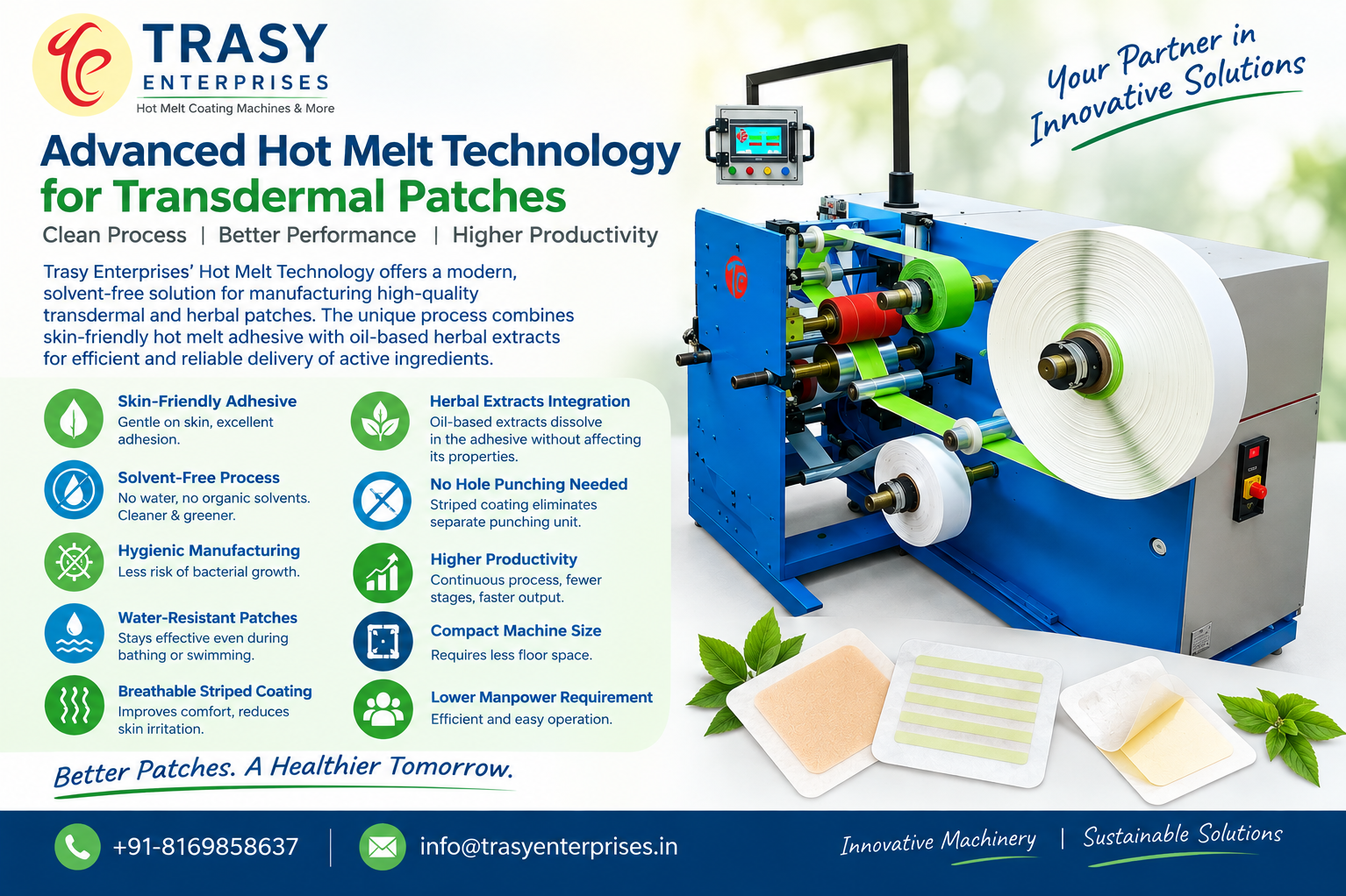 Hot Melt Technology for Transdermal Patches