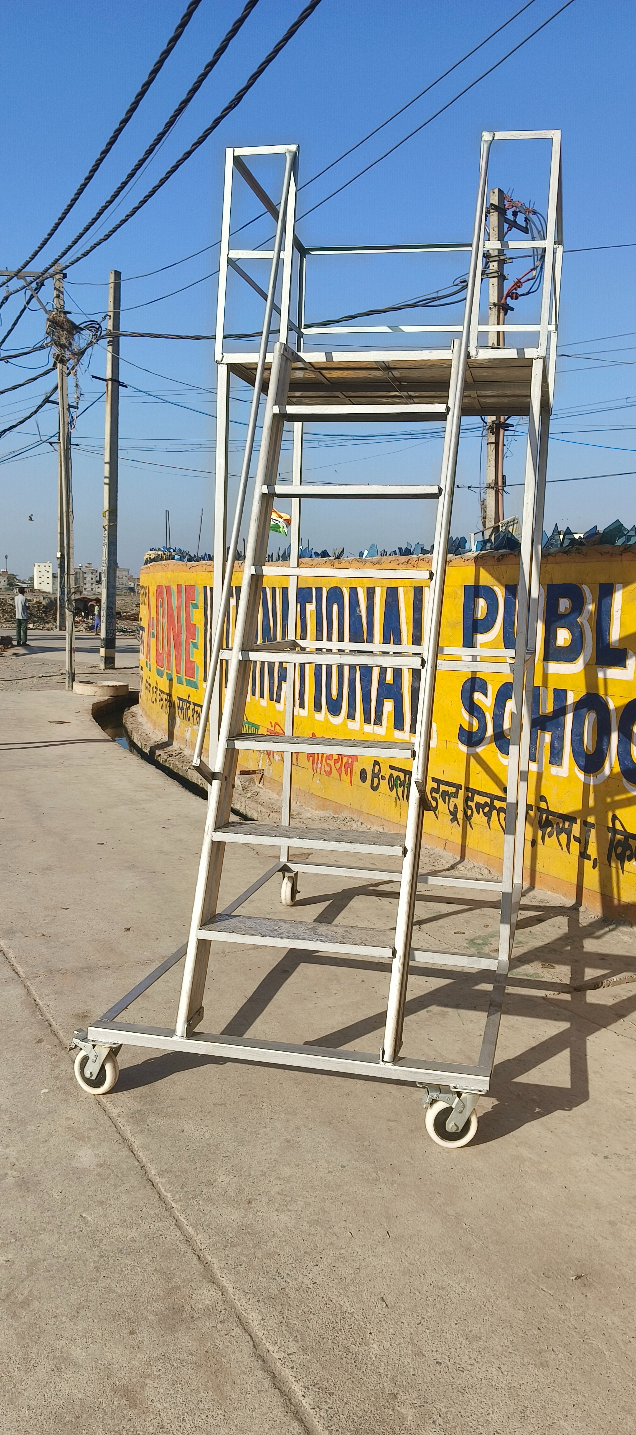 Aluminium Trolley Ladder Big Platfome.
