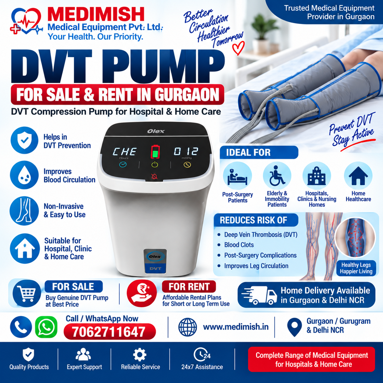 DVT Pump for Sale & Rent in Gurgaon | DVT Compression Pump