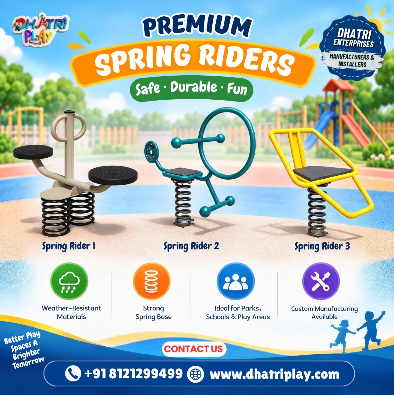 π Premium Spring Riders β Safe, Durable & Fun Outdoor Play Equipment! π