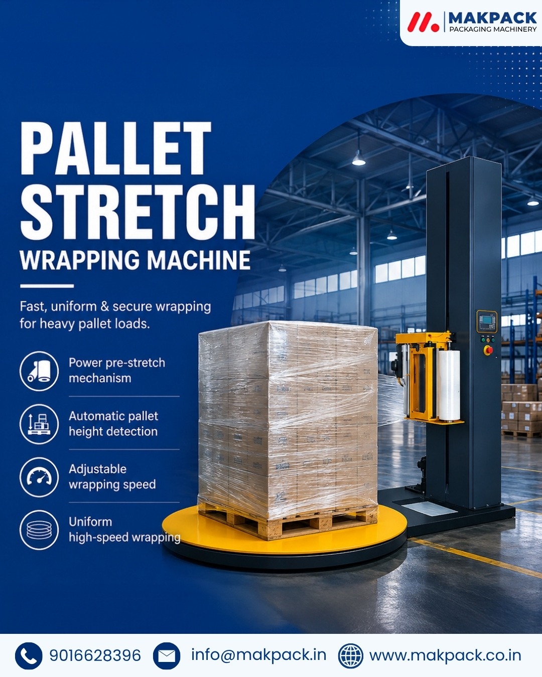 Pallet Stretch Wrapping Machine for Faster Packaging