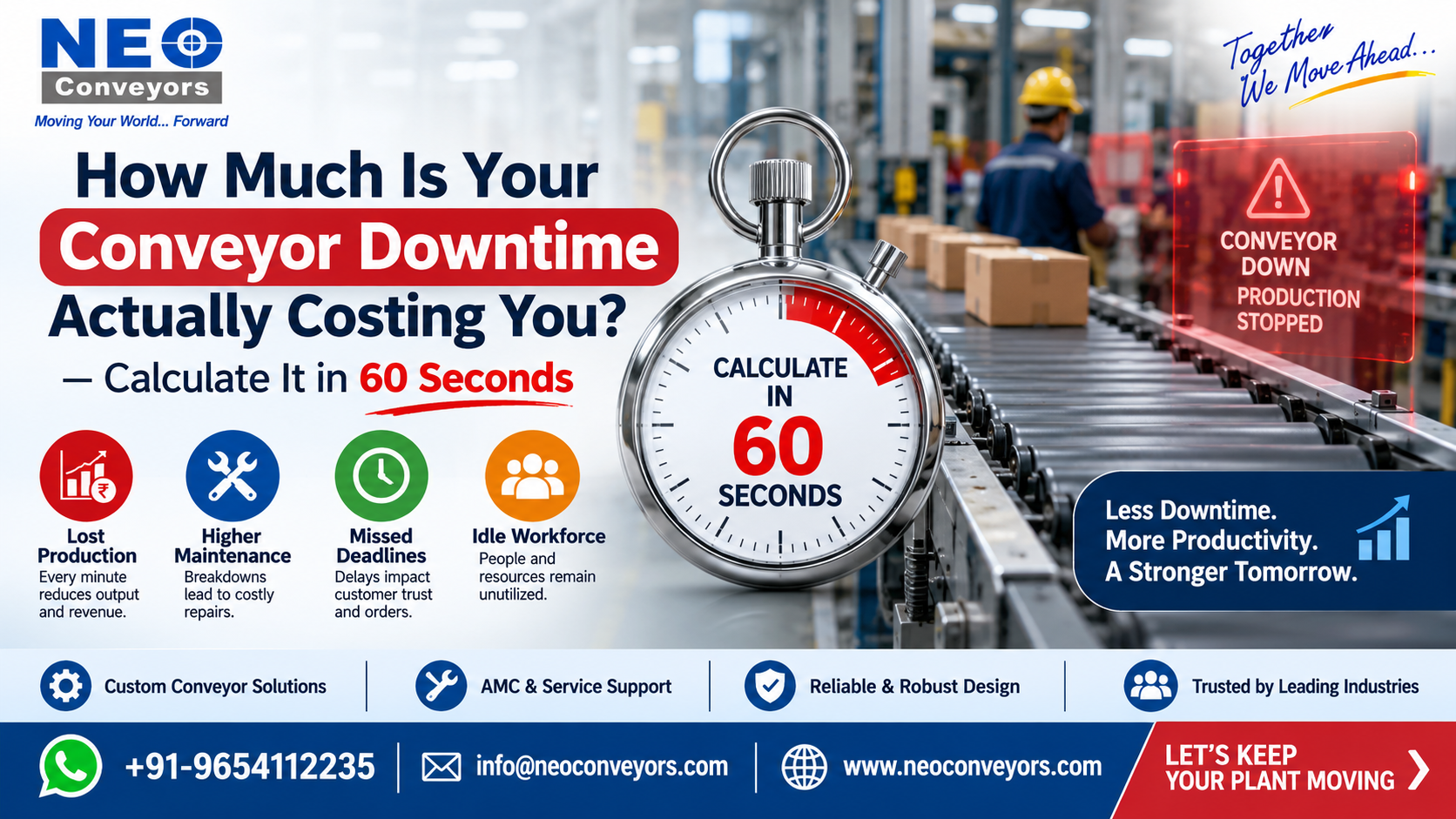 How Much Is Your Conveyor Downtime Actually Costing You? — Calculate It in 60 Seconds