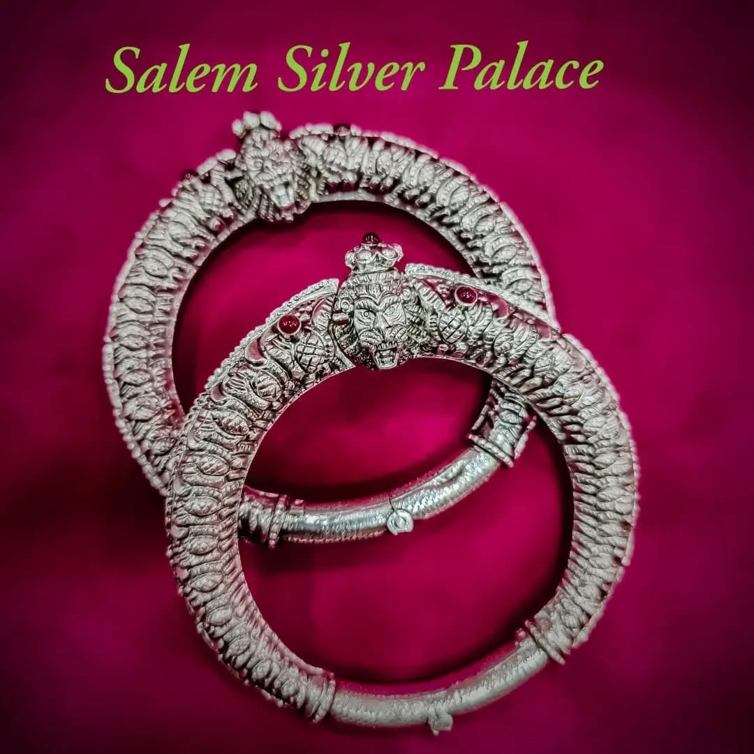 Silver Kada - Customised Lion - Men Kada
Salem Silver Business to Business @80 Hallmark Silver St...