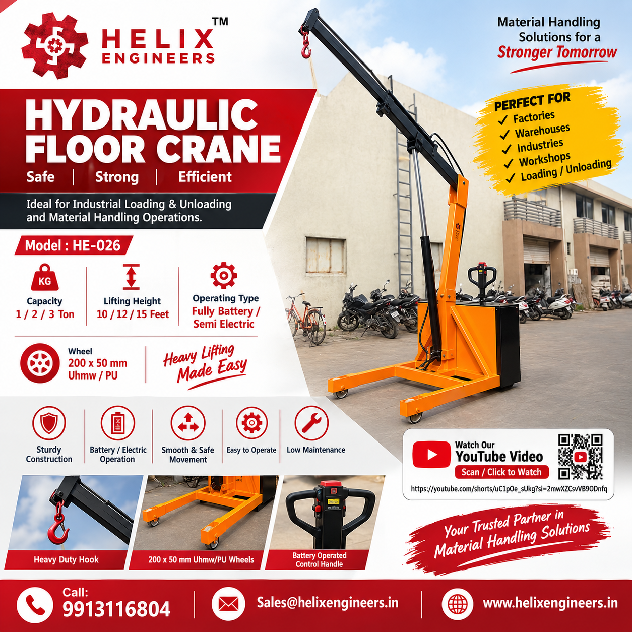 Hydraulic Floor Crane