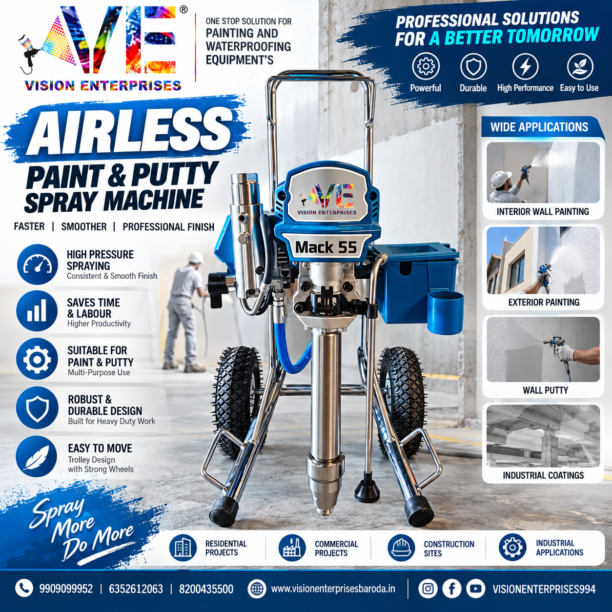 MACK 55 Airless Paint & Putty Spray Machine