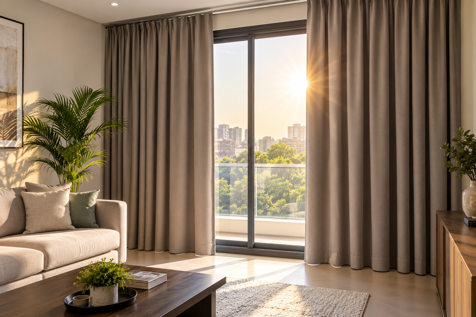 Sunblock Curtains in New Delhi for Rooms Exposed to Strong Direct Sunlight