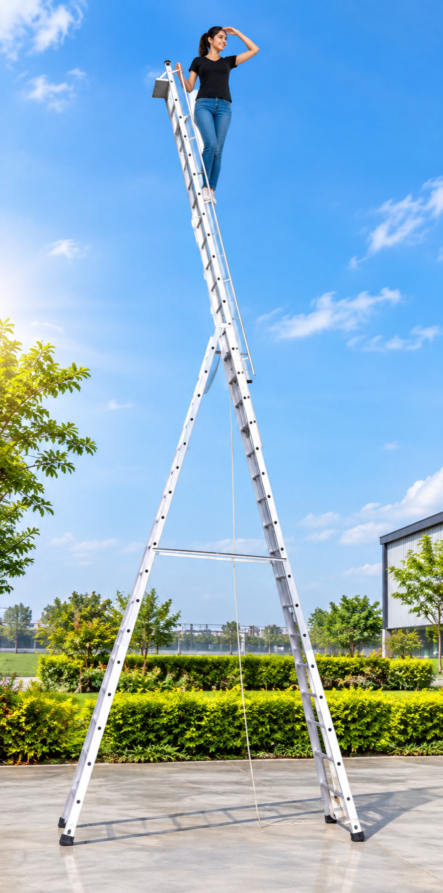 AQPC Aluminium Telescopic Self Supporting Ladder